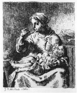 Millet - Woman Feeding a Child, P6422