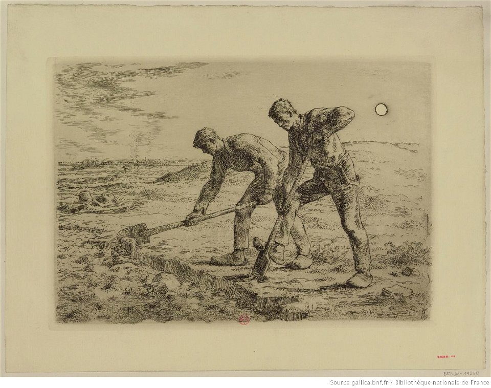 Millet - Les bêcheurs, 4ème état, btv1b105082423