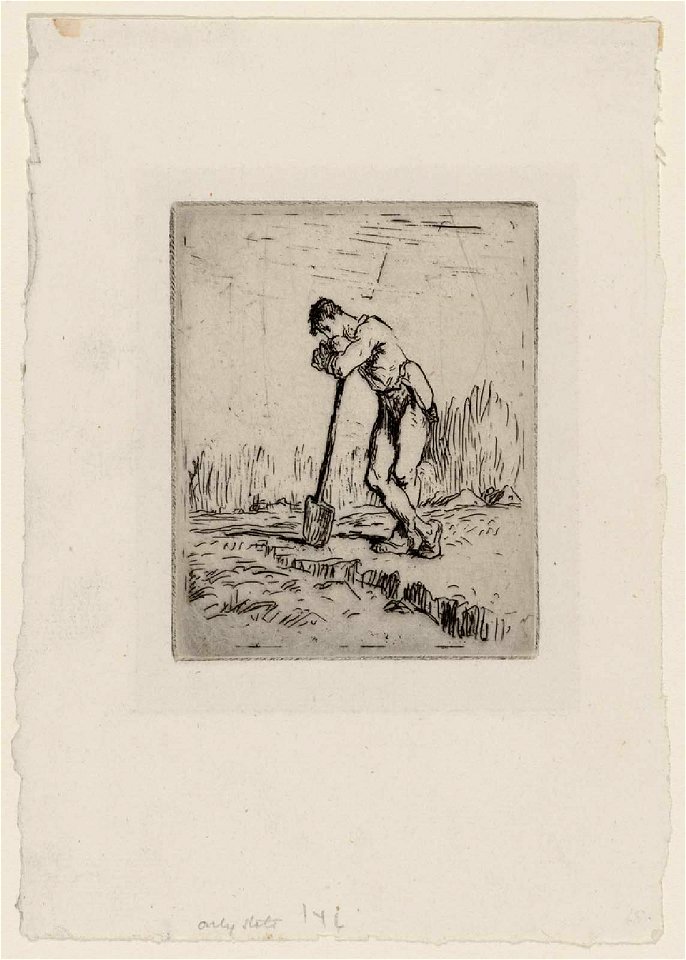 Millet - Man Leaning on a Spade, M23379