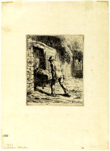 Millet - Peasant with a Wheelbarrow, 1923.34. Free illustration for personal and commercial use.