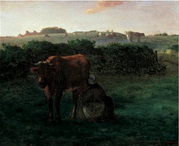 Jean-François Millet - Woman Milking a Cow - Google Art Project