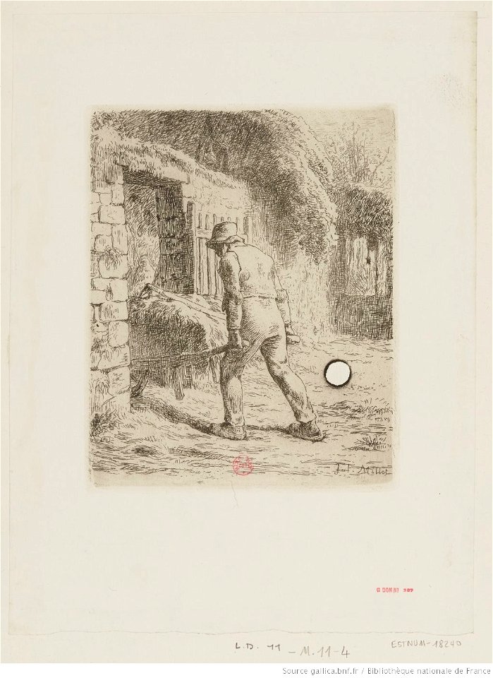 Millet - Le paysan rentrant du fumier, 4ème état, btv1b10508214r