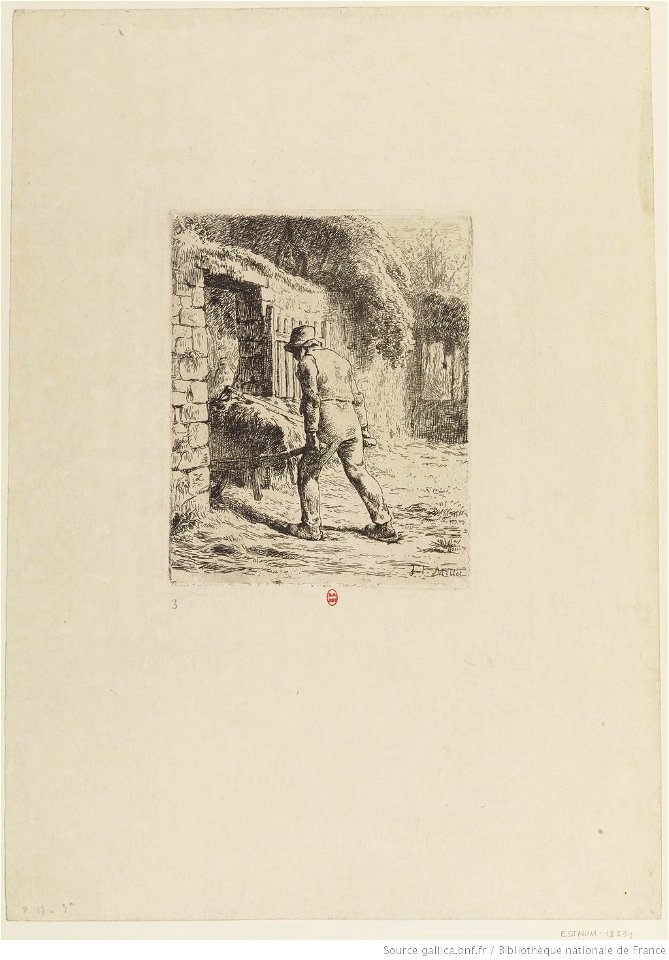Millet - Le paysan rentrant du fumier, 3ème état, btv1b105082156