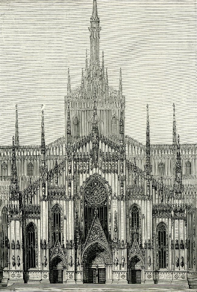 Milano nuova facciata del Duomo Progetto dell’architetto Brentano ...