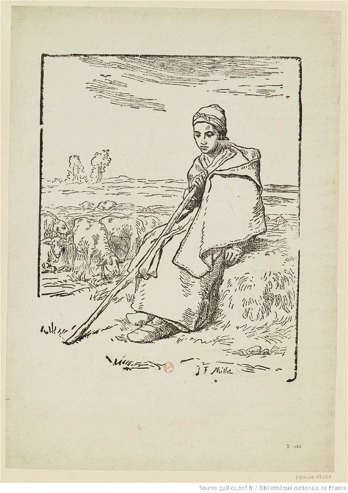 Millet - Pierre Millet - La grande bergère assise, btv1b10508254d