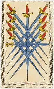 Minchiate card deck - Florence - 1860-1890 - Swords - 10