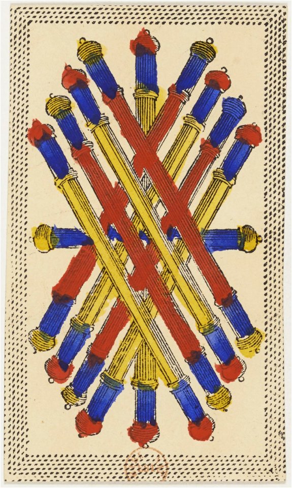Minchiate card deck - Florence - 1860-1890 - Batons - 10