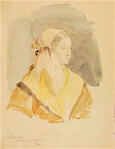 Miner Kilbourne Kellogg - Greek Girl at the English Palace, Pera - 1991.56.59 - Smithsonian American Art Museum