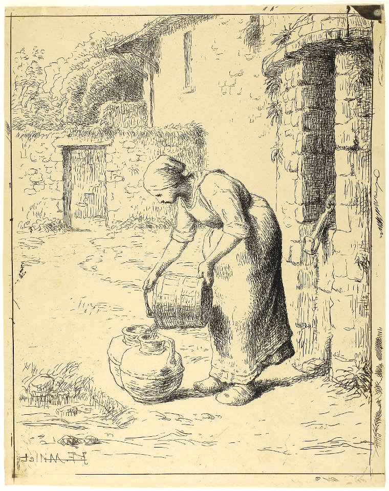 Millet - Woman Emptying a Pail, 1944.93