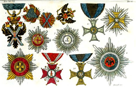 Military Orders of Russia Illustration for Il costume antico e moderno by Giulio Ferrario Europa Vol VII pt 2 1831 (19)