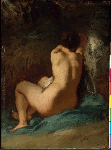 Jean-François Millet - Seated Nude (Les Regrets) - 19.97 - Museum of Fine Arts. Free illustration for personal and commercial use.