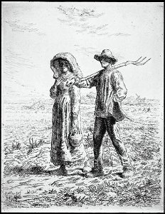Millet - Peasant Couple Going to Work, M28393