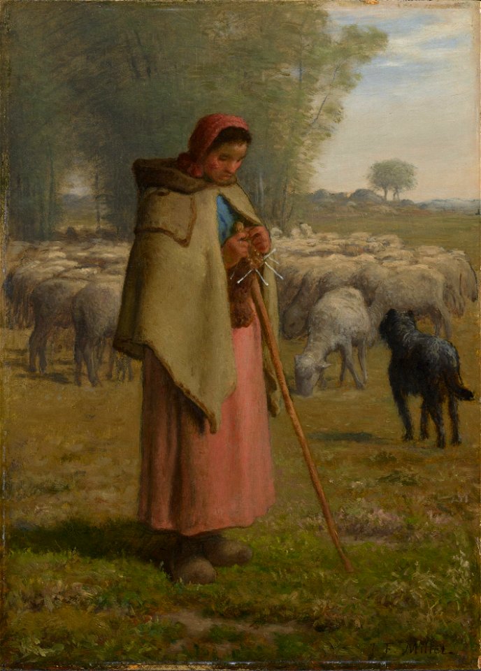 Jean-François Millet - Jeune fille gardant ses moutons (1860-62)
