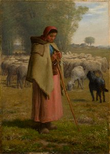 Jean-François Millet - Jeune fille gardant ses moutons (1860-62)