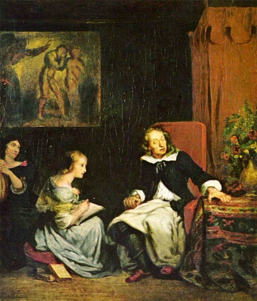 Milton diktiert seinen Töchtern das »Paradise Lost« (Eugène Ferdinand Victor Delacroix)