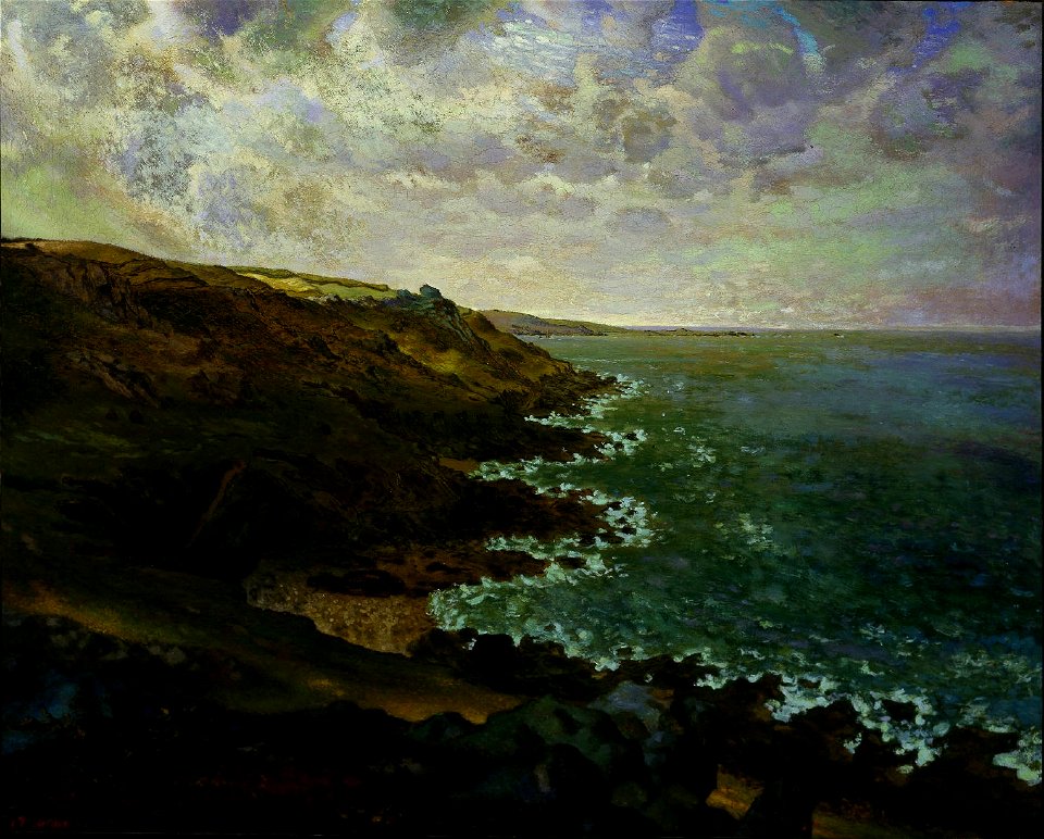 Jean-François Millet - Les Falaises de Gréville. Free illustration for personal and commercial use.