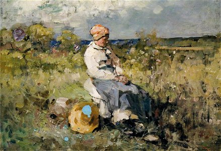 Nicolae Grigorescu - Batrana din Brolle