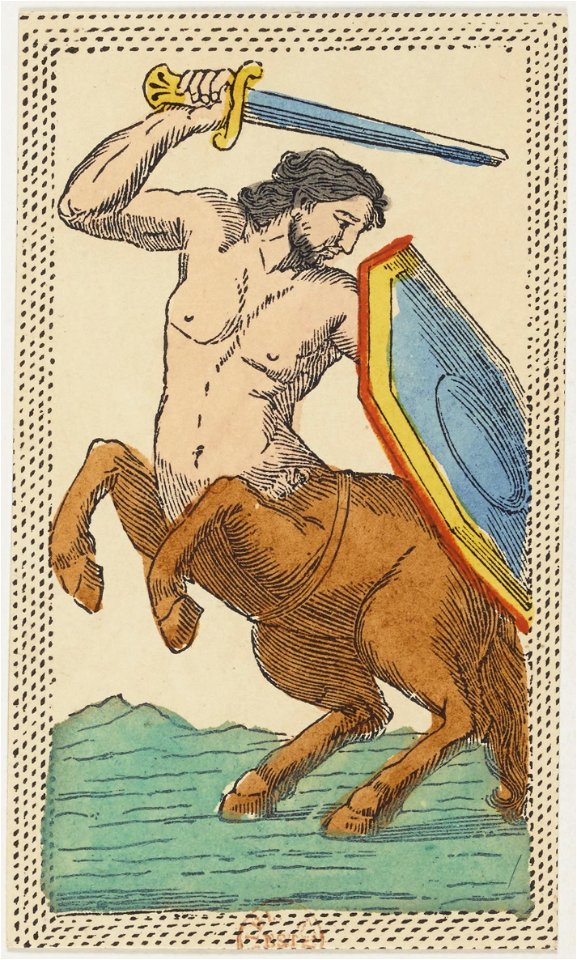 Minchiate card deck - Florence - 1860-1890 - Swords - 12 - Knight