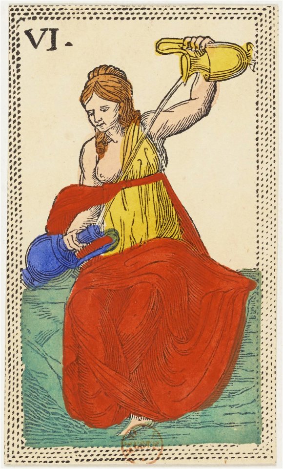 Minchiate card deck - Florence - 1860-1890 - Trumps - 06 - La Temperanza