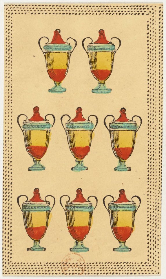 Minchiate card deck - Florence - 1860-1890 - Cups - 08