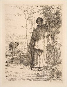 Millet - Shepherdess Knitting (La Grande Bergère), 21.10786