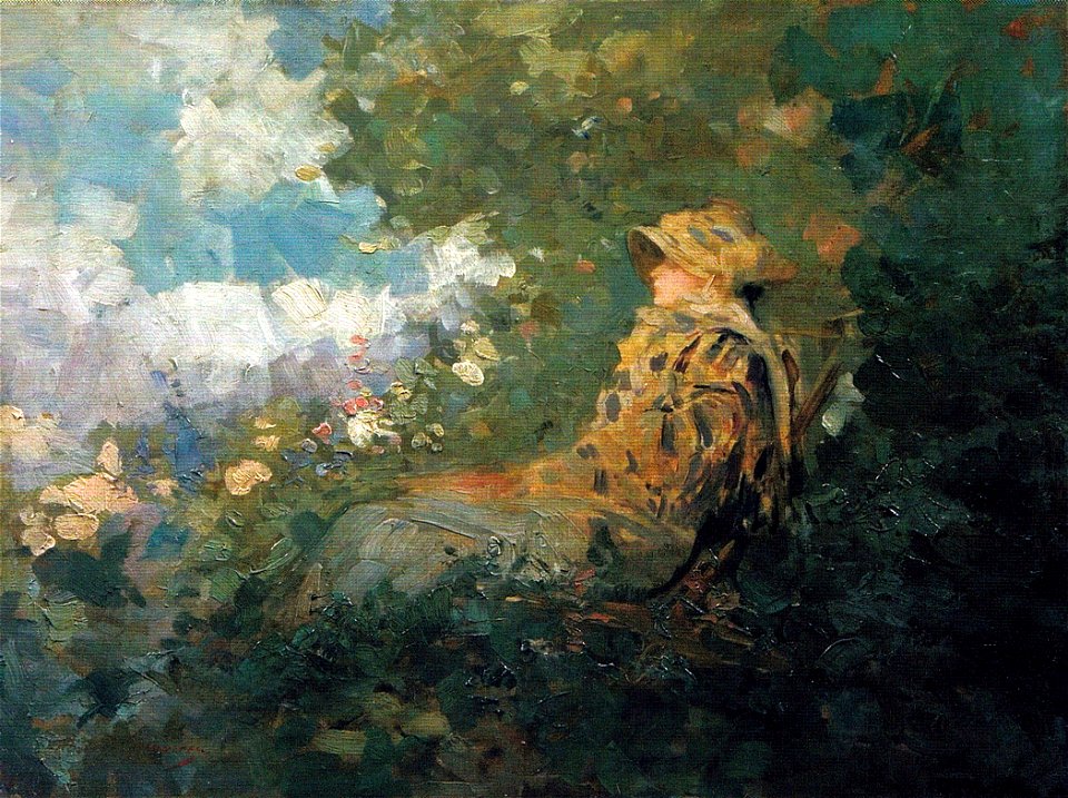 Nicolae Grigorescu - Femeie in gradina (1)