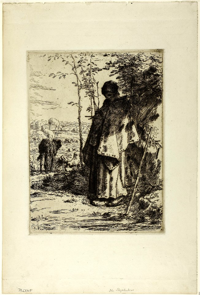 Millet - The Shepherdess Knitting, 1923.37