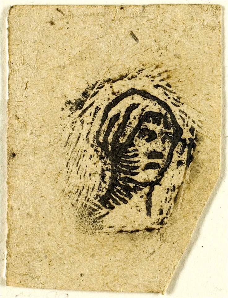 Millet - Sketches, Fragment Head of a Woman Wearing a Kerchief, 1944.99