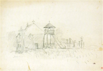Nicolae Grigorescu - Biserica, clopotnita si cimitir la tara