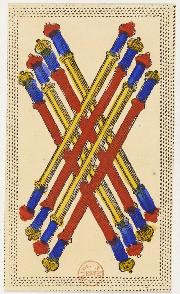 Minchiate card deck - Florence - 1860-1890 - Batons - 08