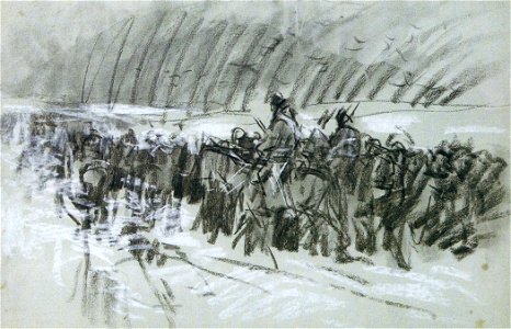 Nicolae Grigorescu - Studiu pentru - Convoi de prizioneri