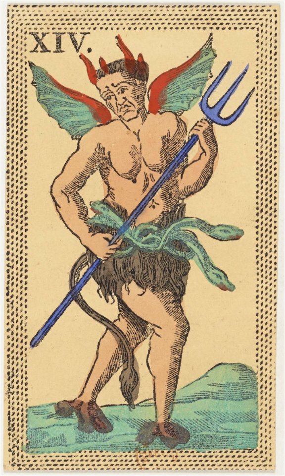 Minchiate card deck - Florence - 1860-1890 - Trumps - 14 - Il Diavolo