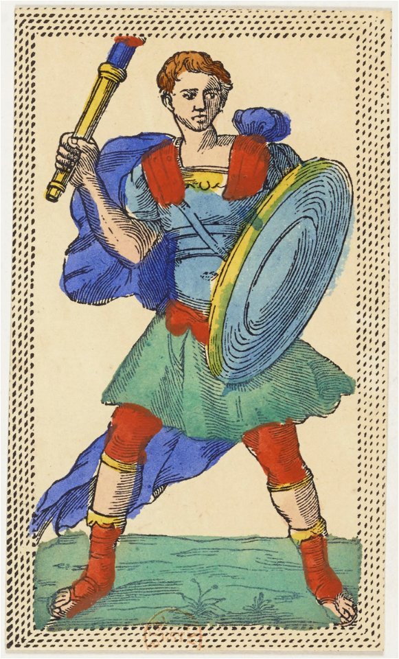 Minchiate card deck - Florence - 1860-1890 - Batons - 11 - Jack