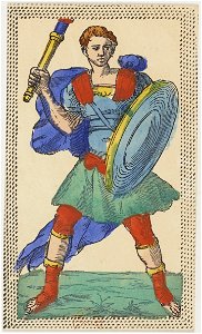 Minchiate card deck - Florence - 1860-1890 - Batons - 11 - Jack