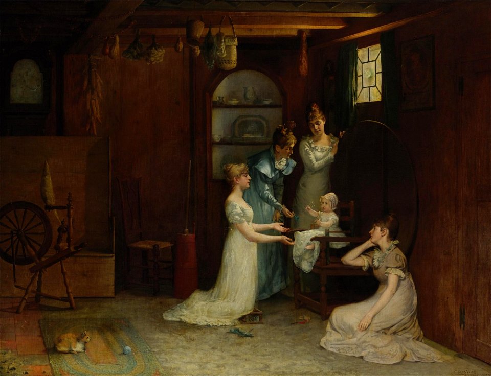 Francis Davis Millet - Playing with baby (1880)