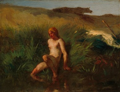 Jean-François Millet (II) - La Baigneuse (1846-1848). Free illustration for personal and commercial use.