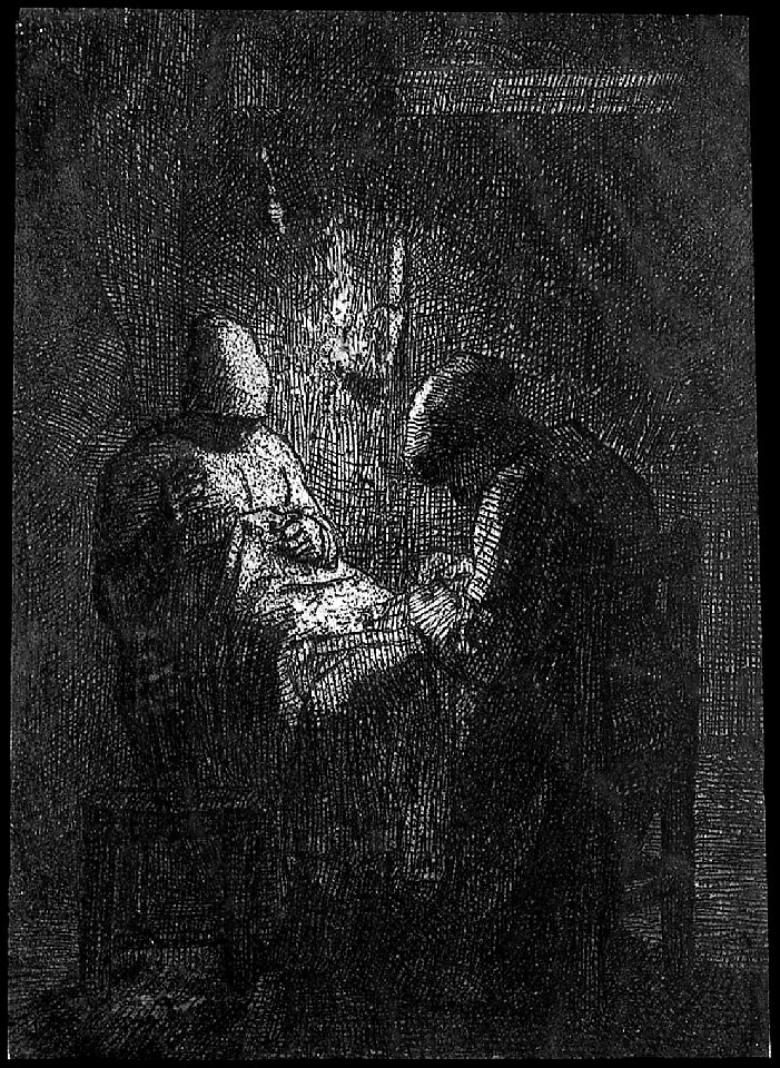Millet - Women Sewing by Lamplight, M25449