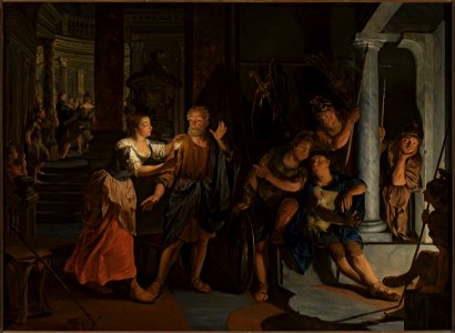 Nicolaas Verkolje - Denial of Saint Peter (Matthew 26-69-75, Mark 14-66-72, Luke 21-54-63, John 17-15-25). - M.Ob.2000 MNW - National Museum in Warsaw