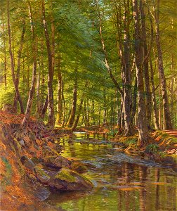 Carl Milton Jensen - Tidlig sommerdag ved Giber Å, Moesgaard - 1908