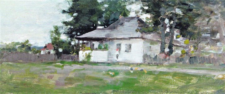 Nicolae Grigorescu - Casa la Campina in zori