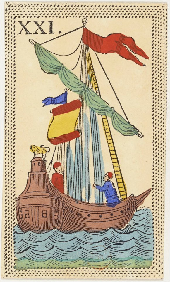 Minchiate card deck - Florence - 1860-1890 - Trumps - 21 - L'Acqua
