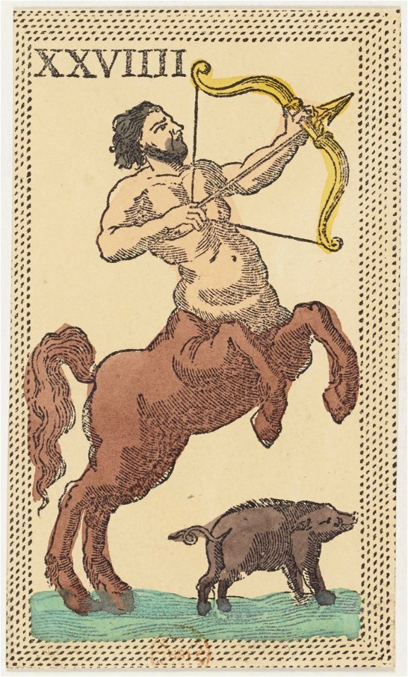 Minchiate card deck - Florence - 1860-1890 - Trumps - 29 - Il Sagittario