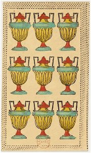 Minchiate card deck - Florence - 1860-1890 - Cups - 09