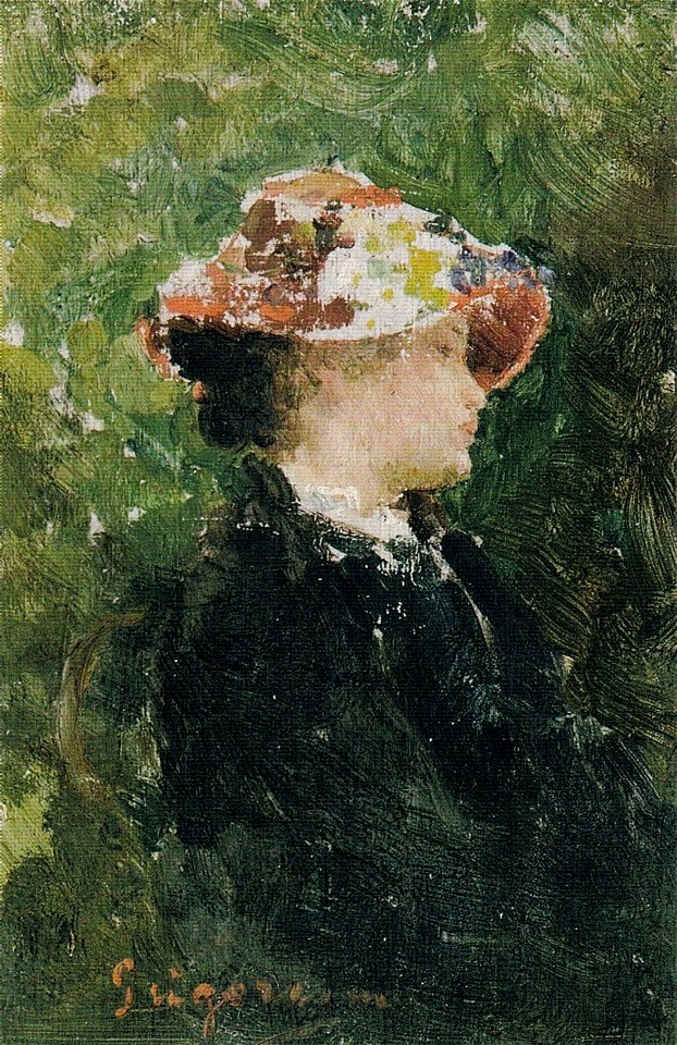 Nicolae Grigorescu - Tanara cu palarie
