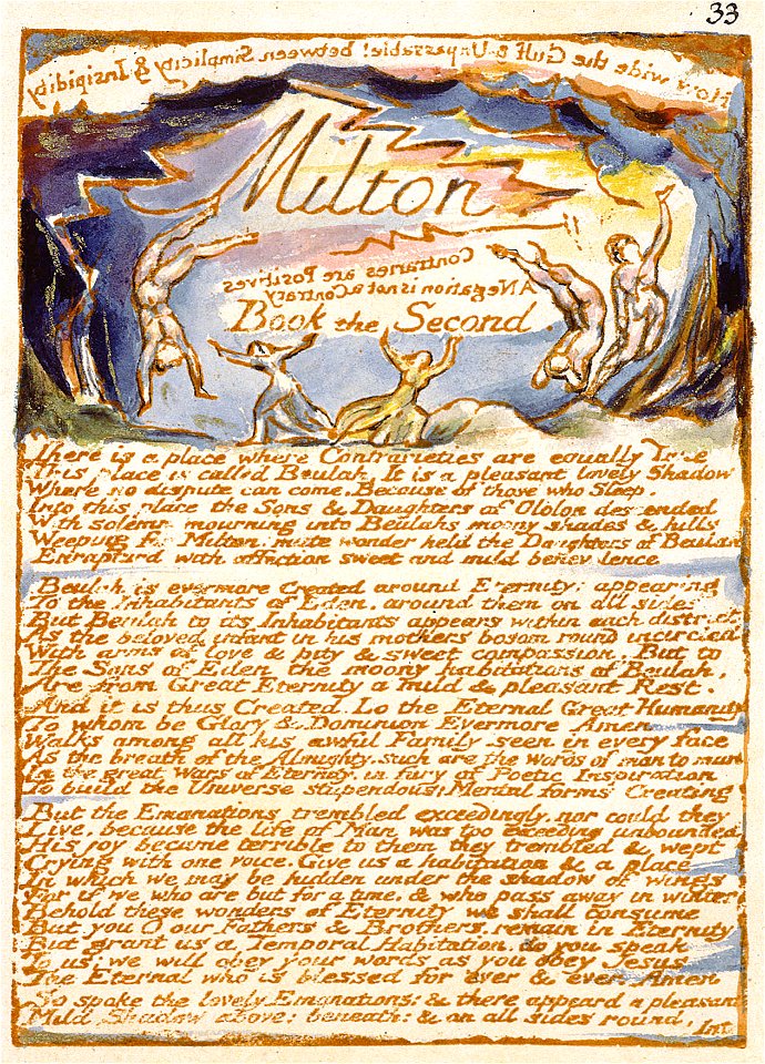 Milton a Poem, copy D, object 33 (Bentley 30, Erdman 30 33, Keynes 30)