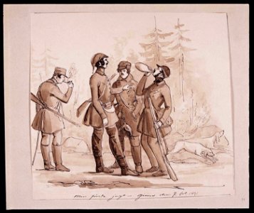 Min första jagt. Fritz von Dardel, 1841 - Nordiska Museet - NMA.0037323. Free illustration for personal and commercial use.