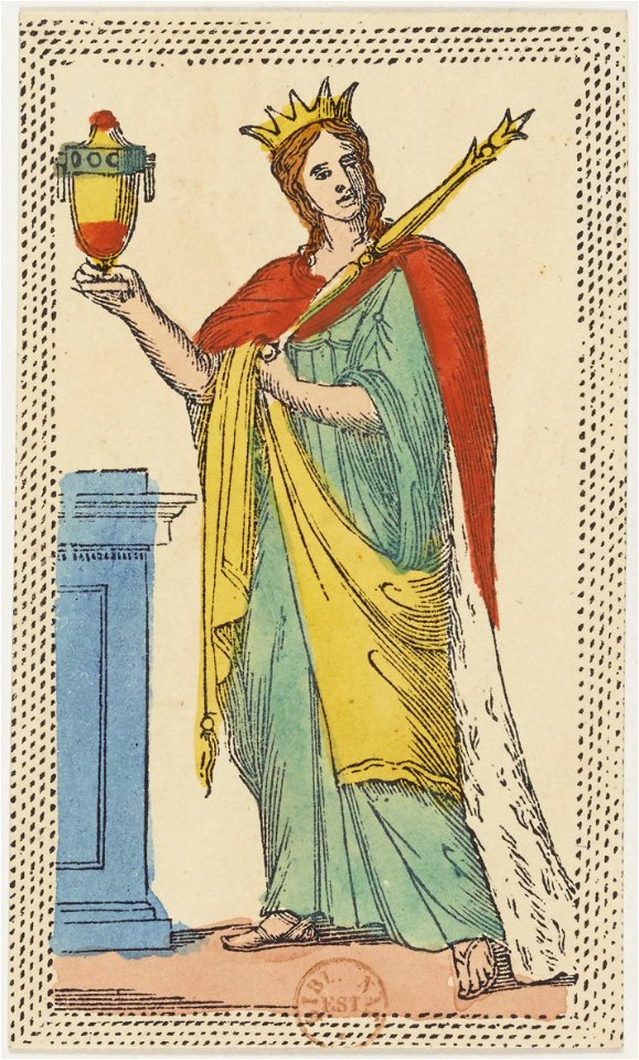 Minchiate card deck - Florence - 1860-1890 - Cups - 13 - Queen