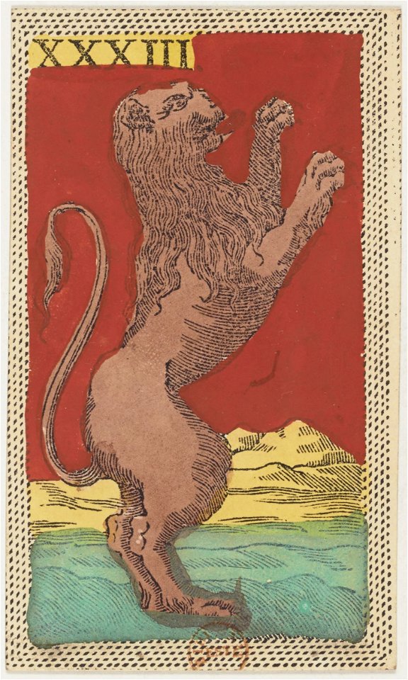 Minchiate card deck - Florence - 1860-1890 - Trumps - 33 - Il Leone