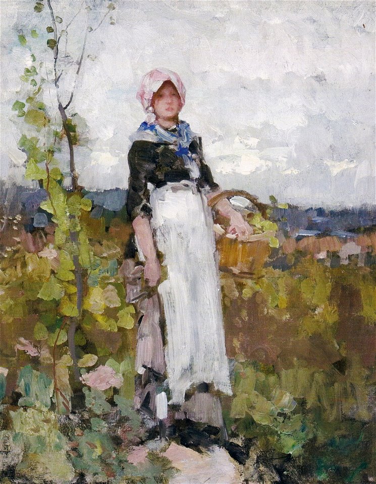 Nicolae Grigorescu - Taranca franceza in vie - Detaliu