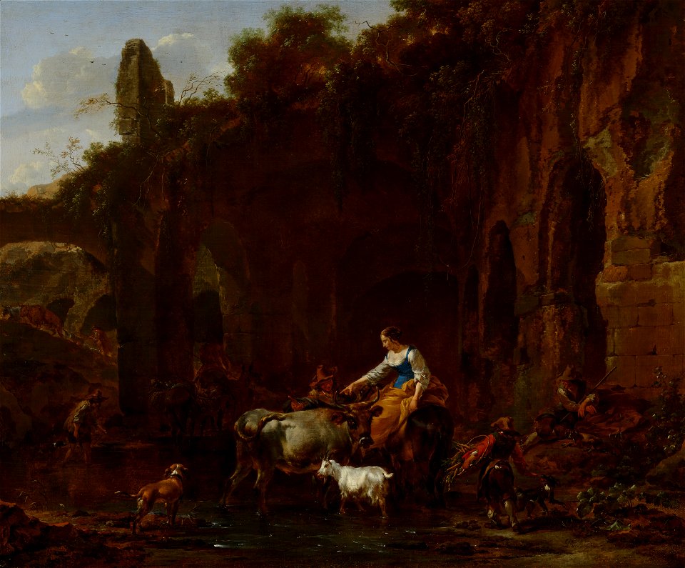 Nicolaes Pietersz Berchem - Shepherds beside Roman Ruins - 13 - Mauritshuis